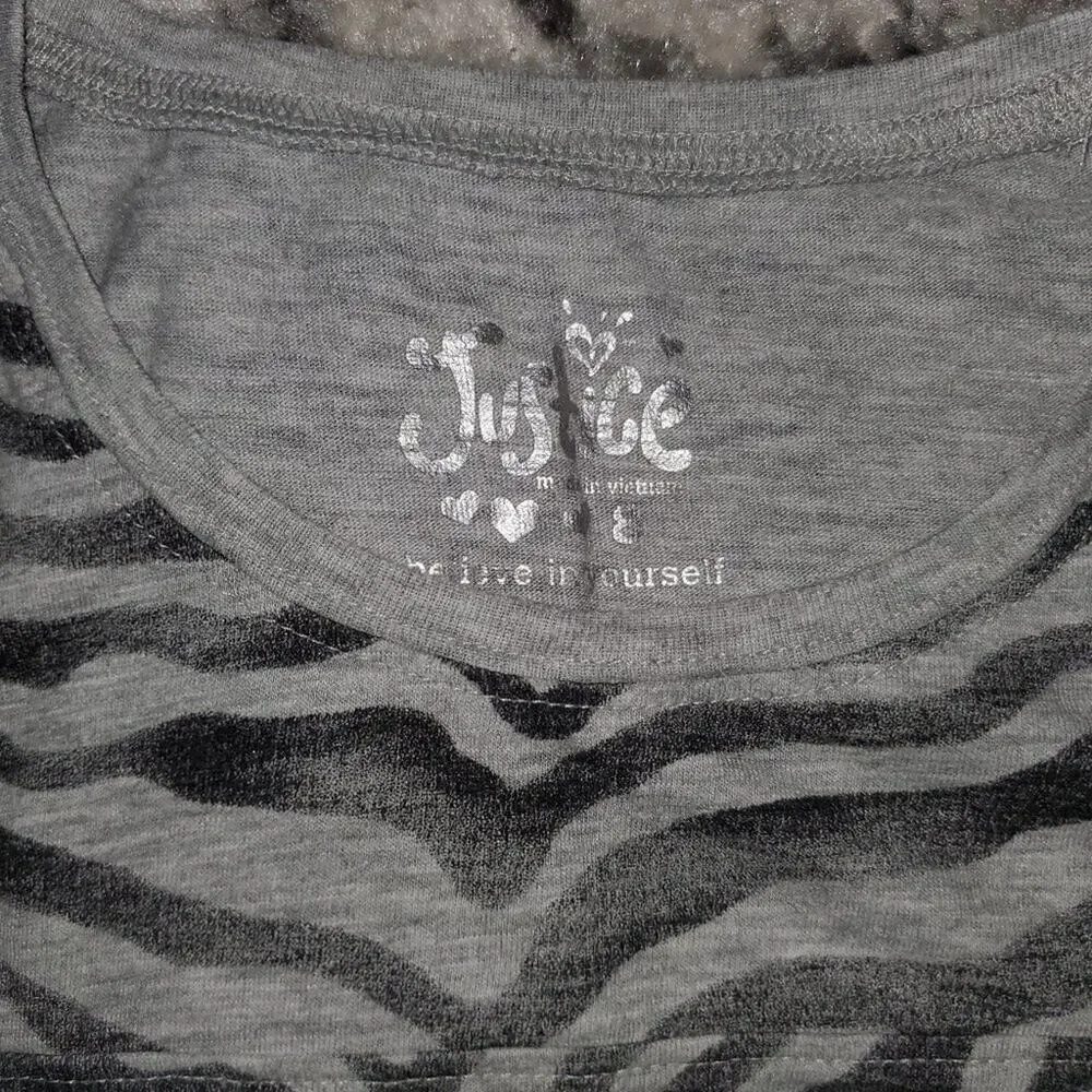 Justice Girls Size 8 Zebra Print